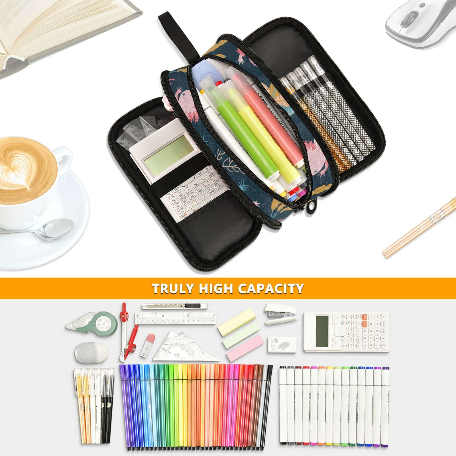 Amazon.com : XUWU Cute Axolotl Large Capacity Pencil Case Pencil